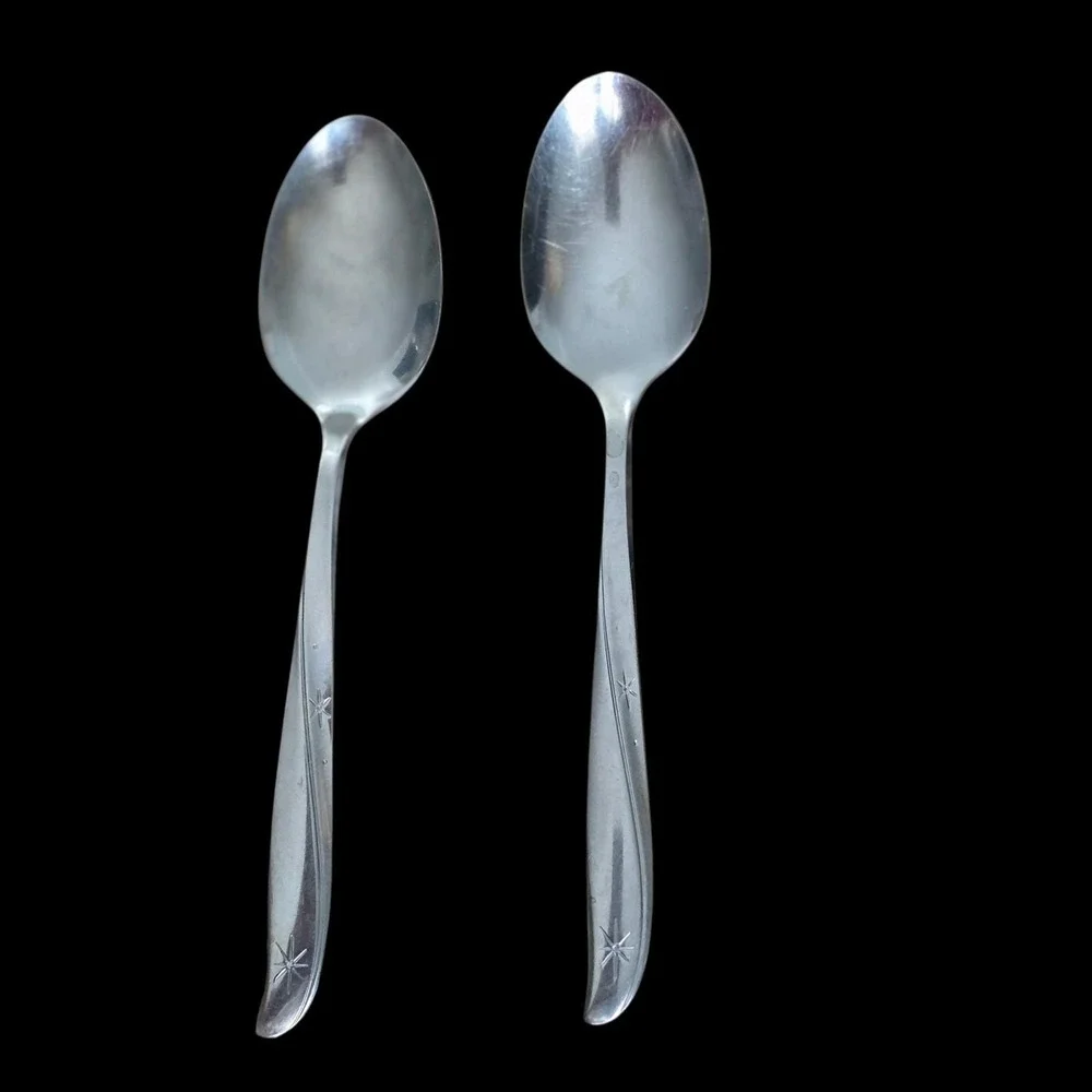 Oneida Community Stainless‎ Twin Star Teaspoons Set of 2 Mid Century 6 inch 1950